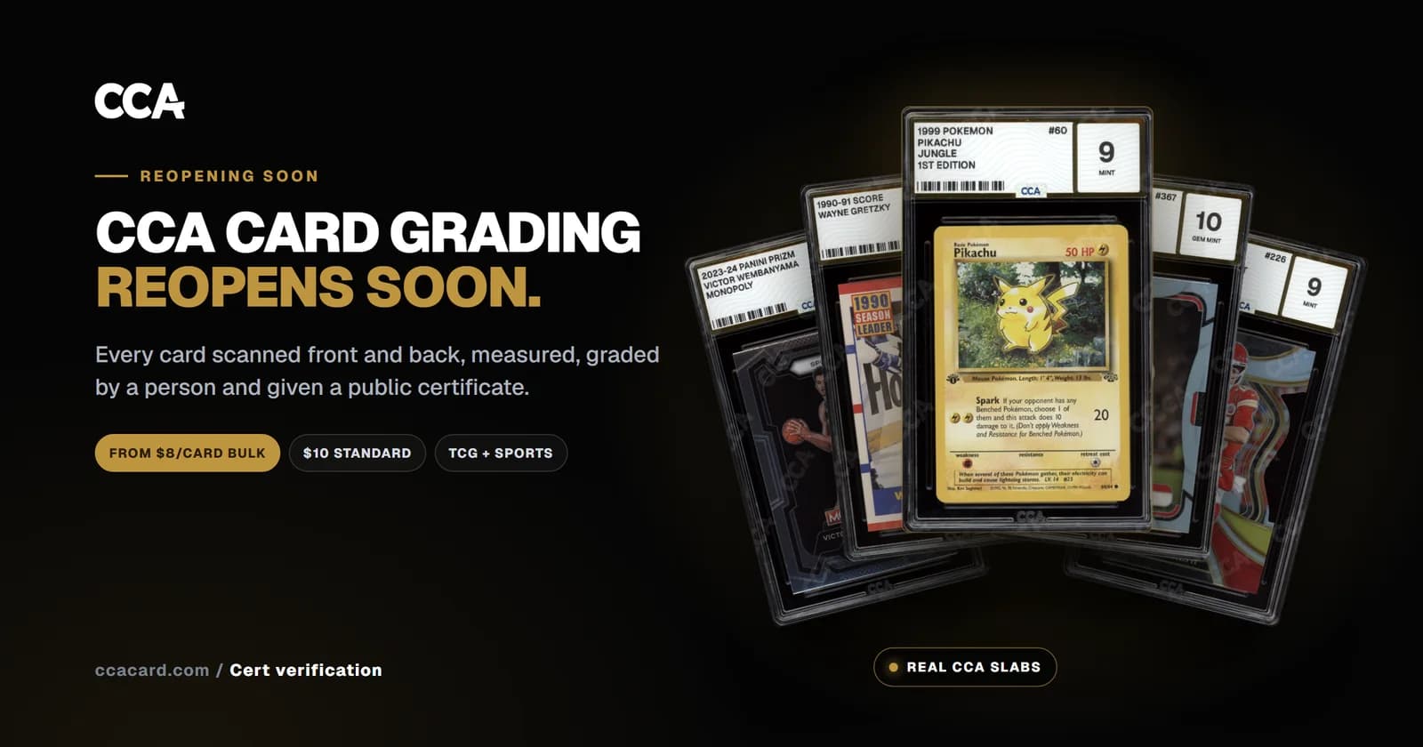 CCA Card Is Reopening: Card Grading You Can Verify