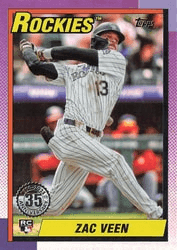 Zac Veen #U90-34 1990 Topps Baseball