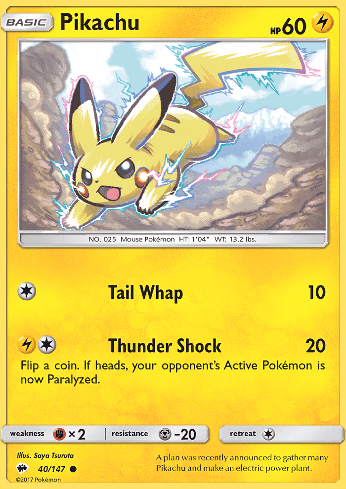 Pikachu #40 Burning Shadows