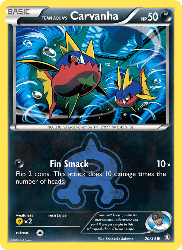 Team Aqua's Carvanha #20 Double Crisis