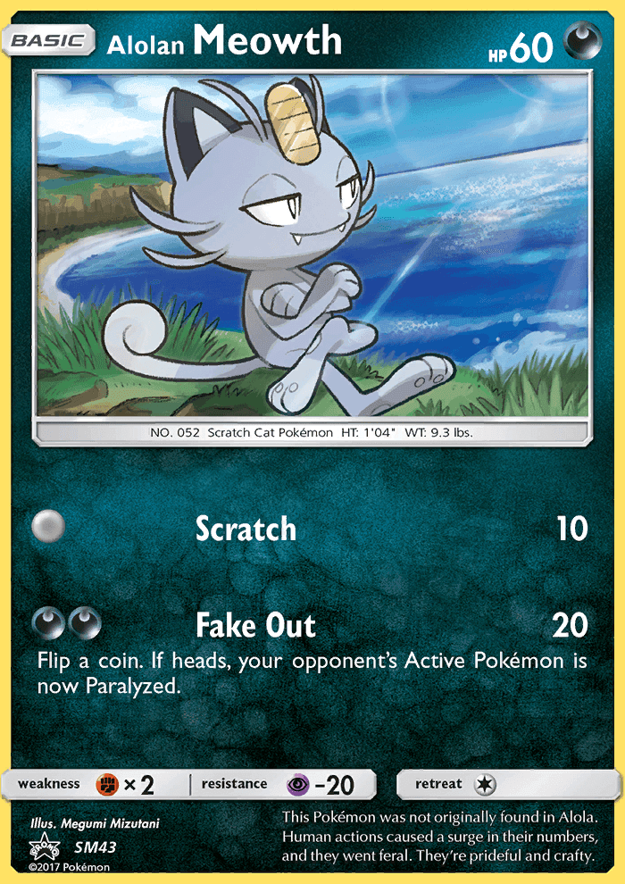 Alolan Meowth #43 SM Black Star Promos