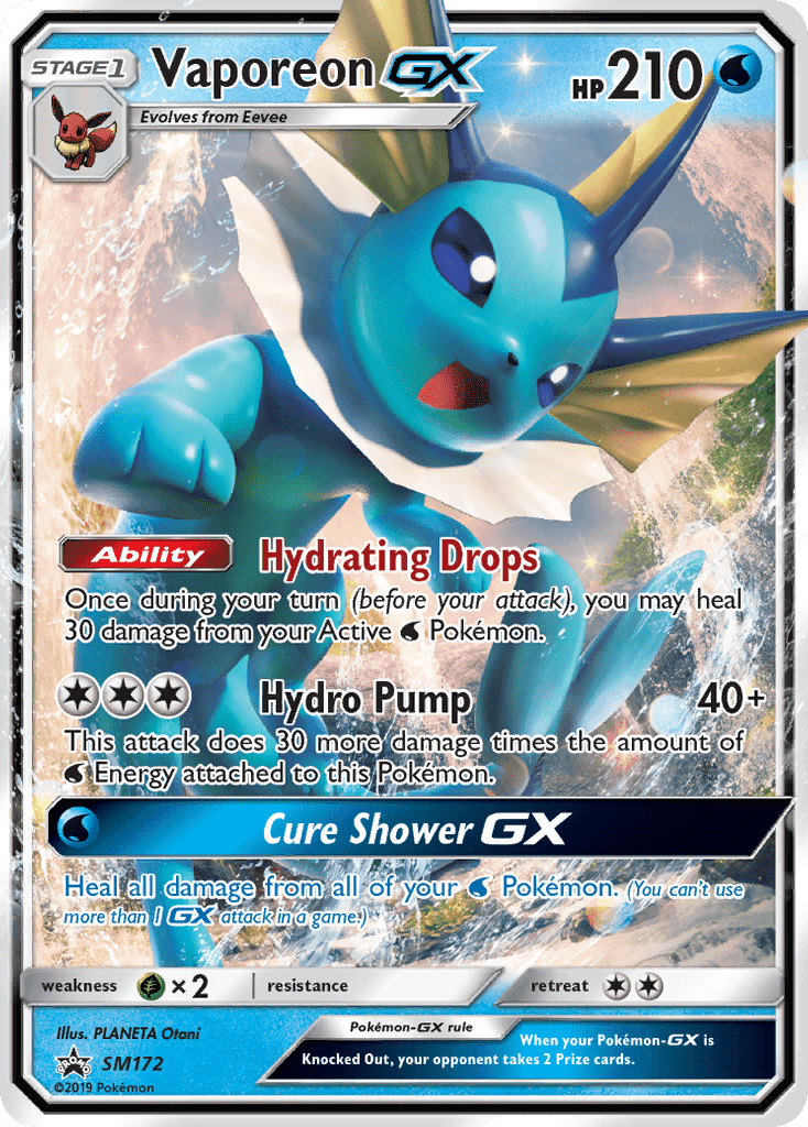 Vaporeon GX #172 SM Black Star Promos