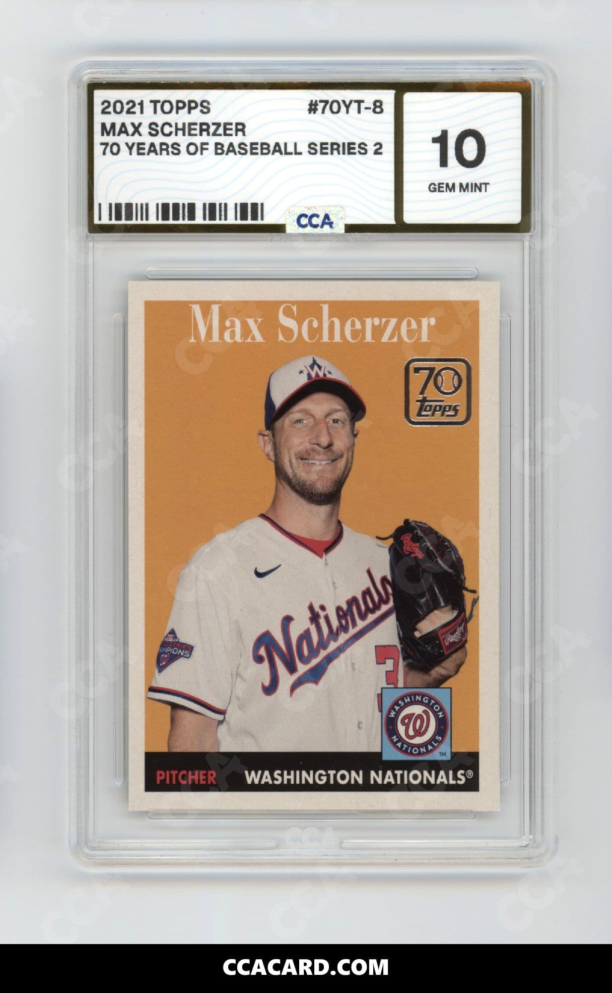 Max Scherzer graded CCA 10, cert 79