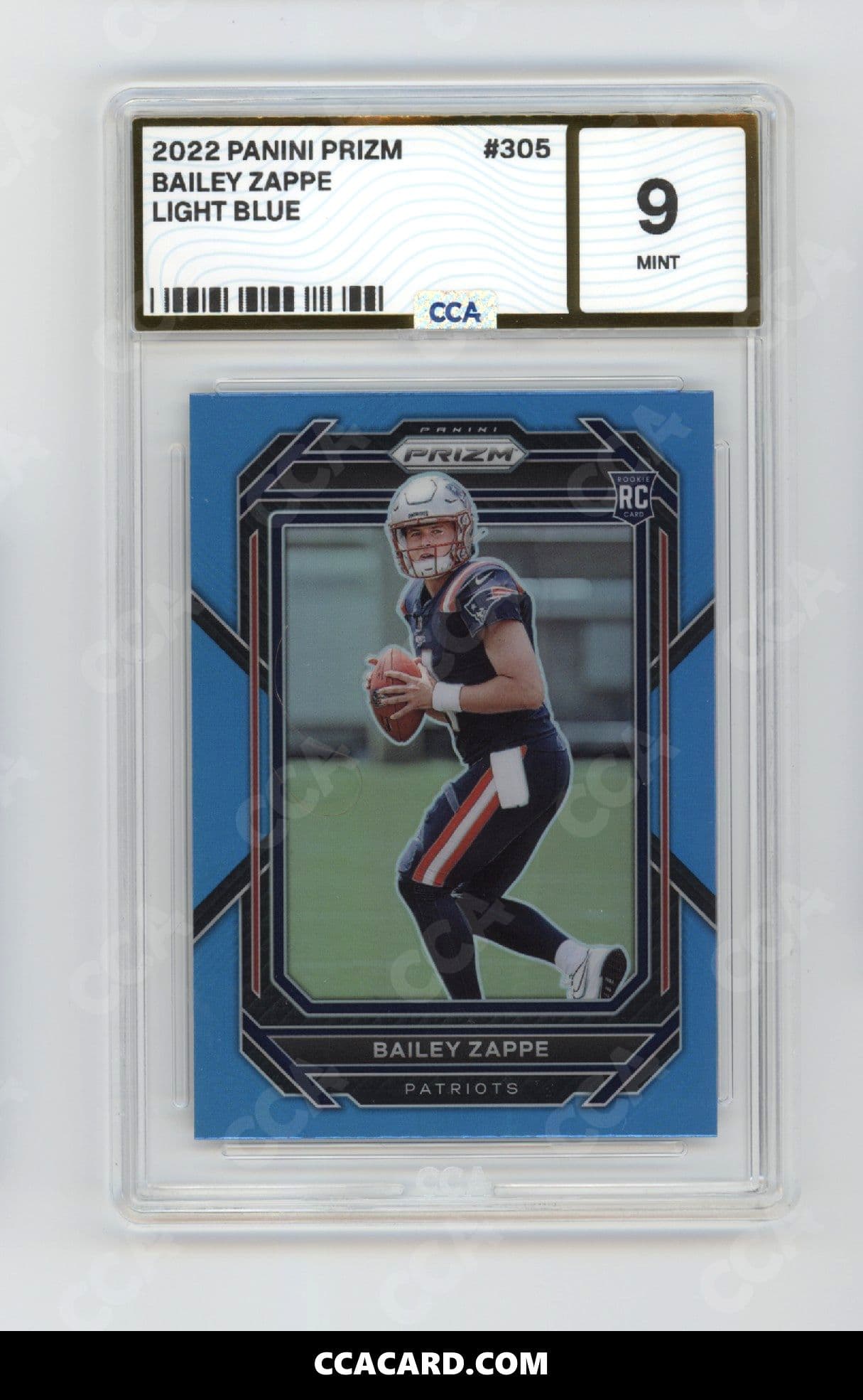 Bailey Zappe graded CCA 9, cert 83