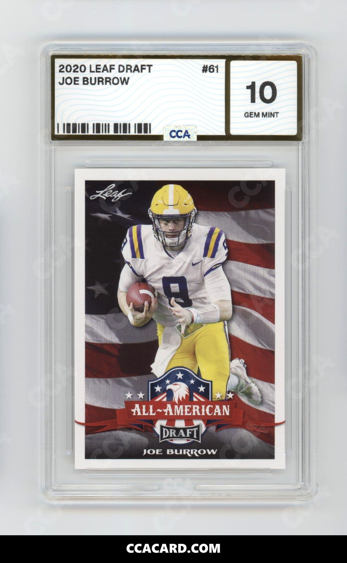 Joe Burrow graded CCA 10, cert 84