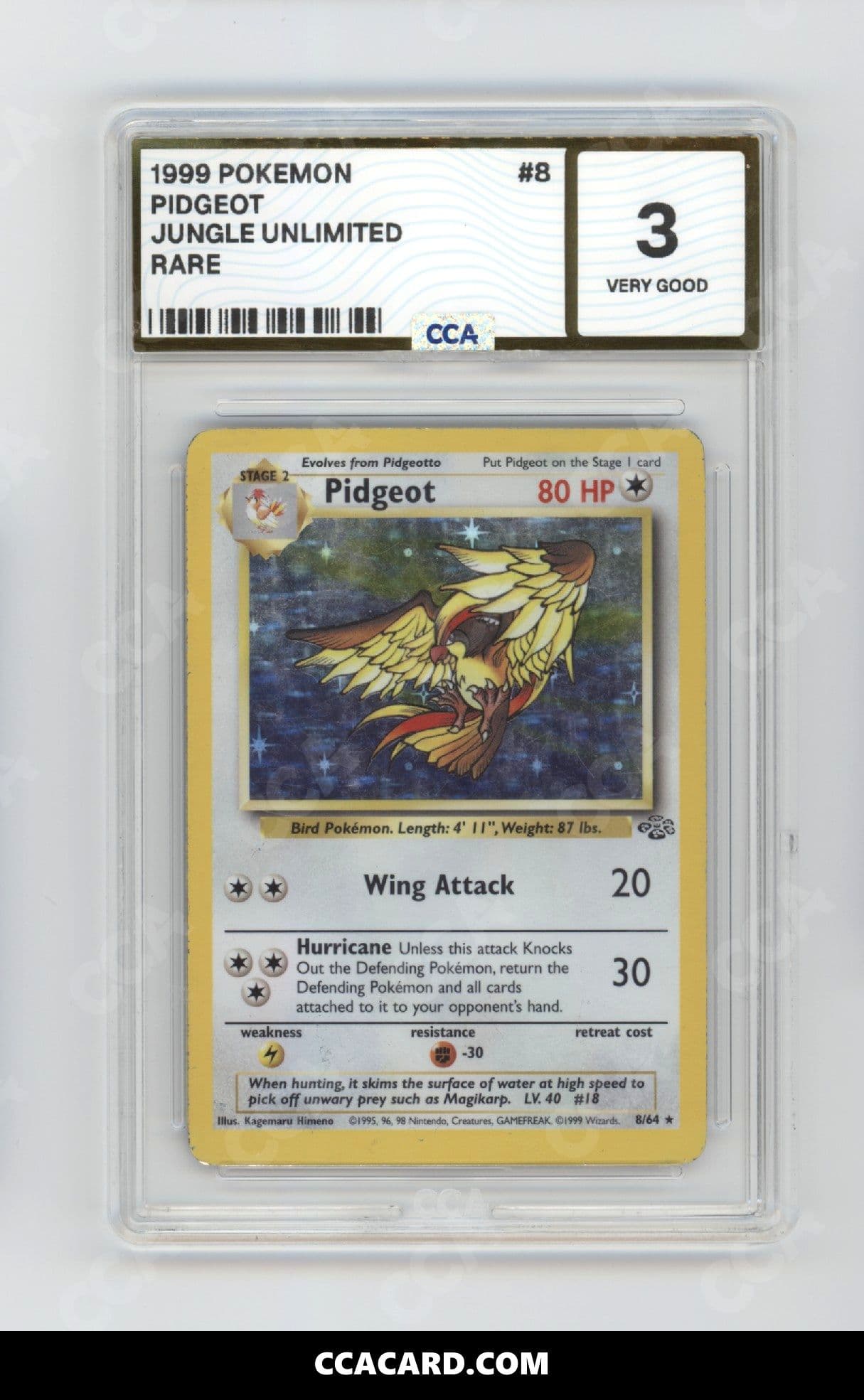 CCA graded Pidgeot slab