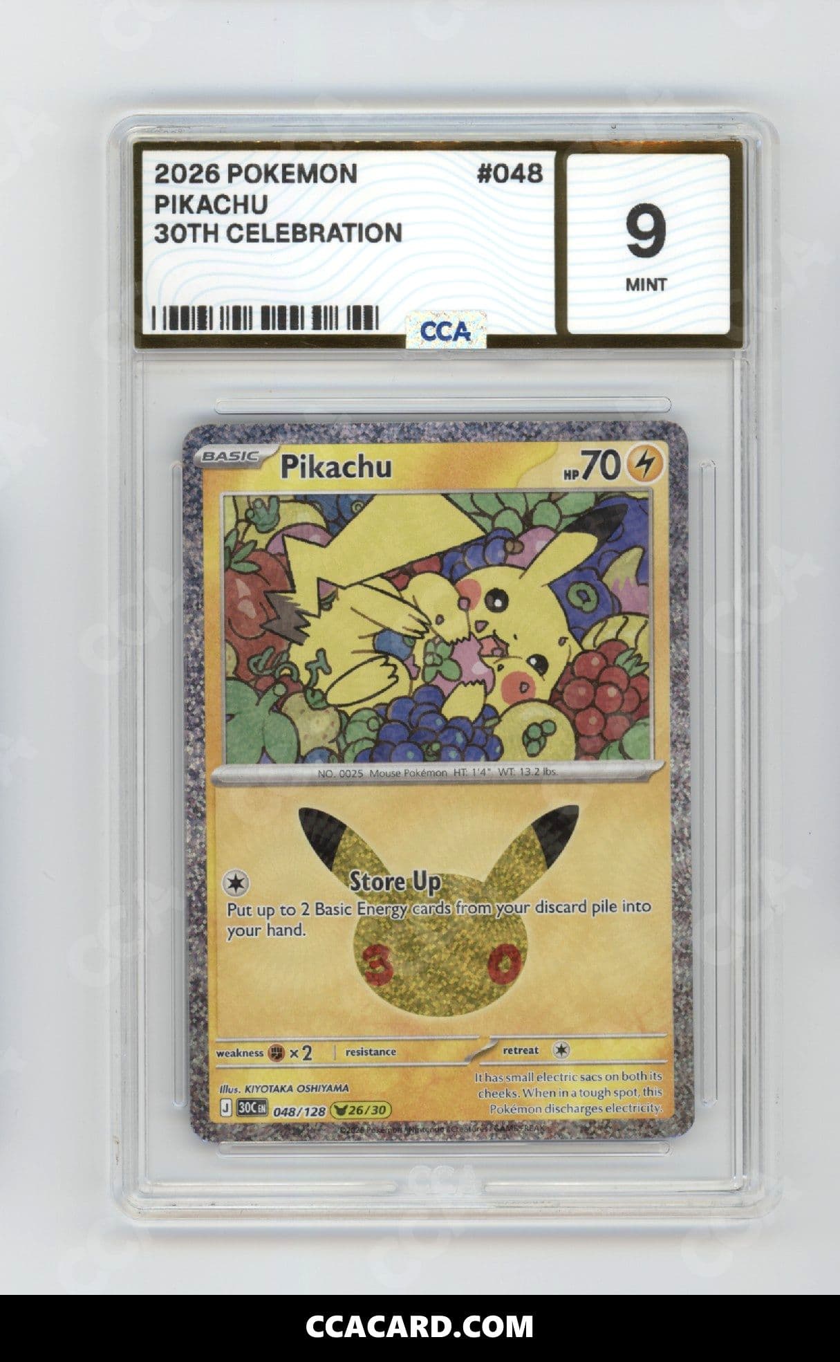 Pikachu graded CCA 9, cert 145