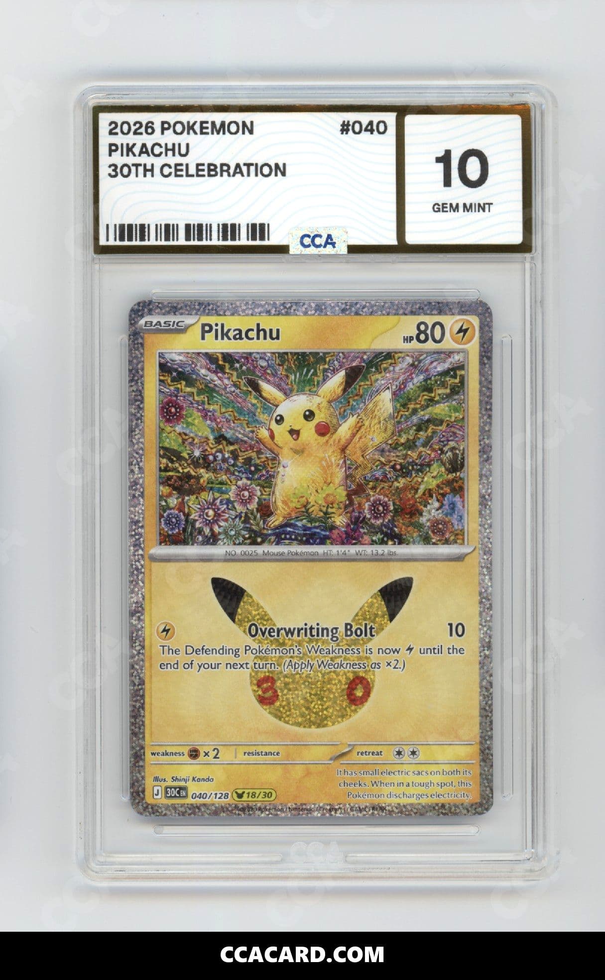 Pikachu graded CCA 10, cert 147