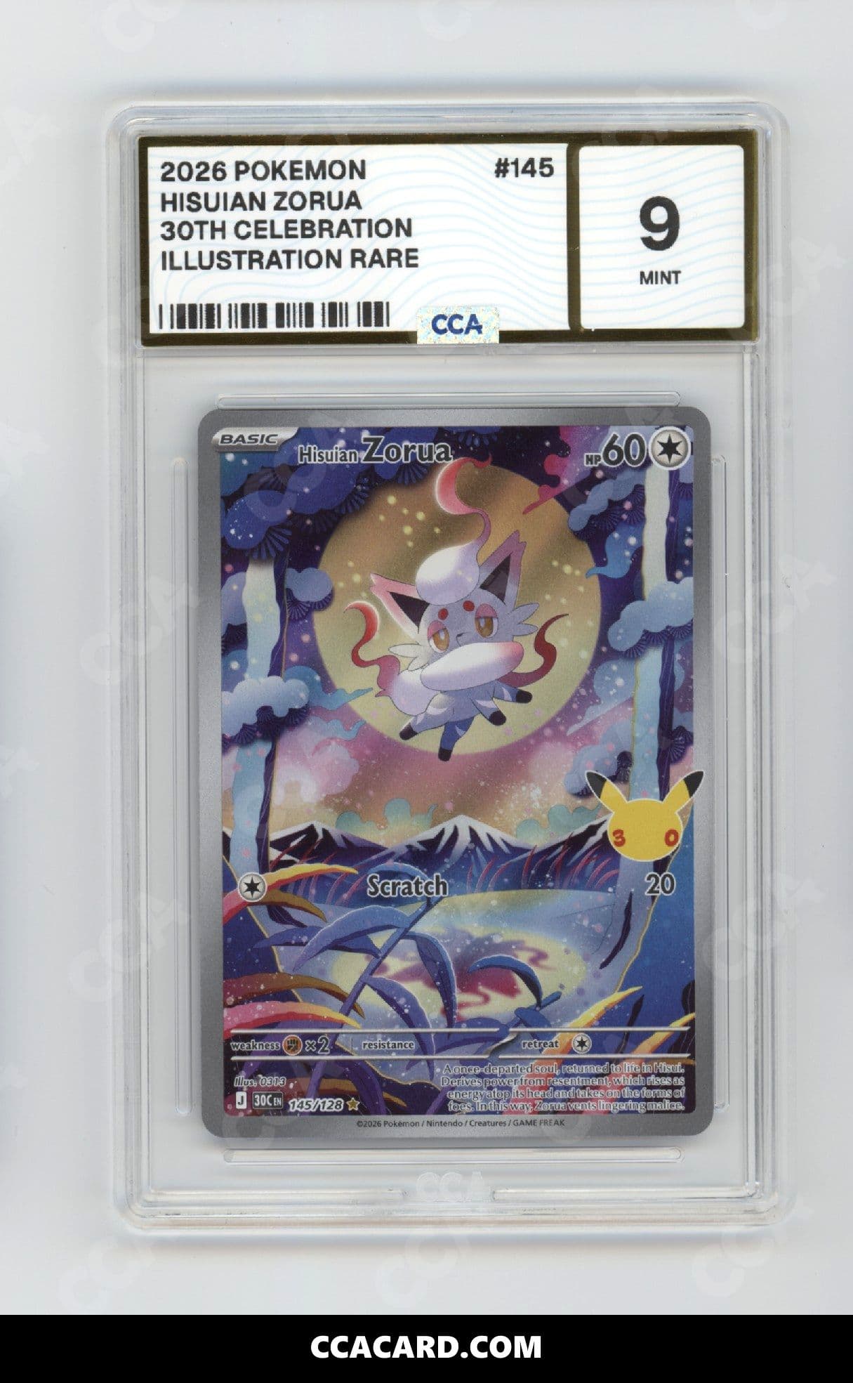 CCA graded Hisuian Zorua slab
