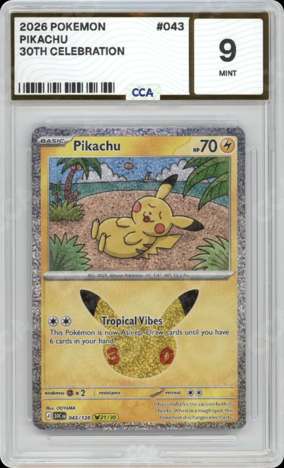 Pikachu CCA 9 slab, front