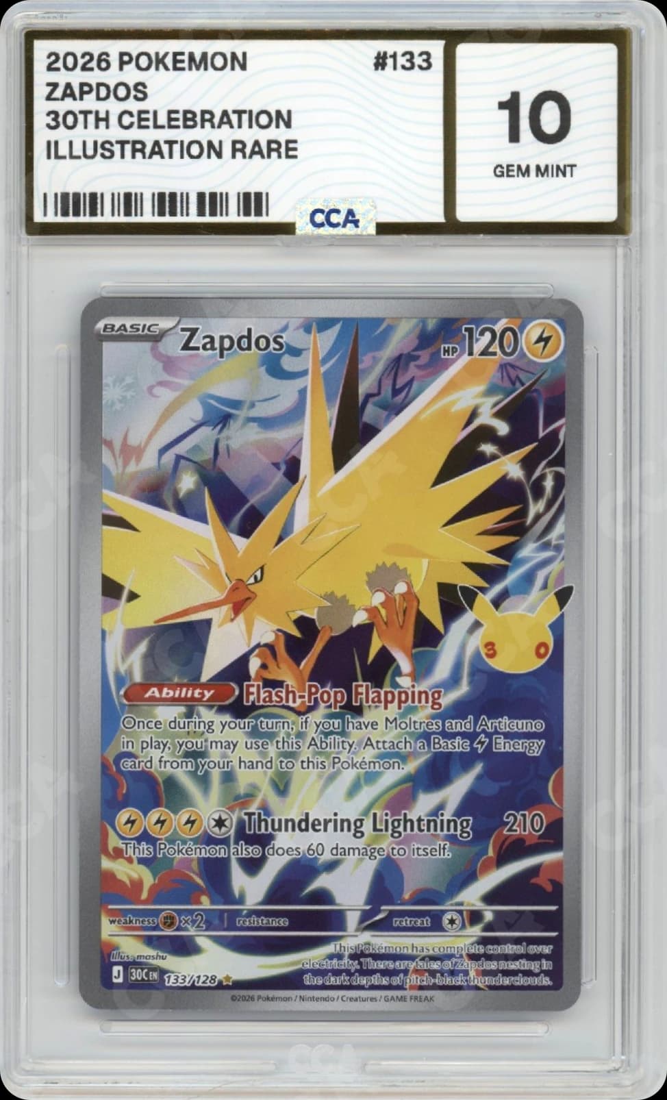 Zapdos CCA 10 slab, front