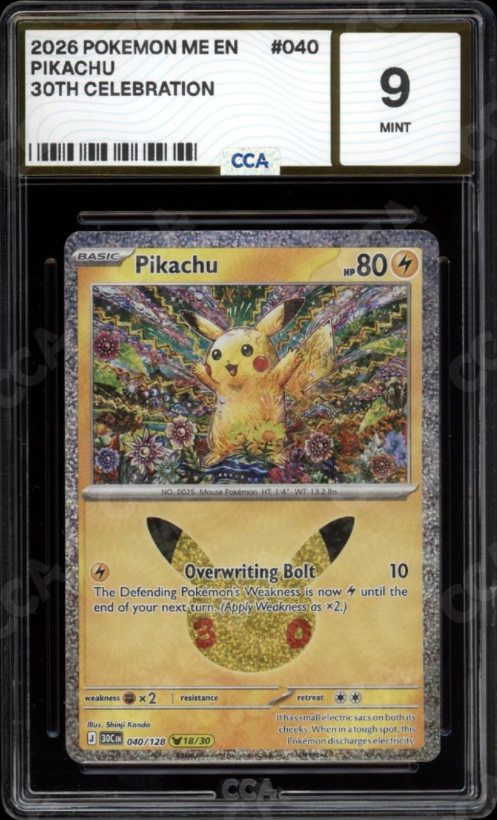 CCA graded Pikachu slab
