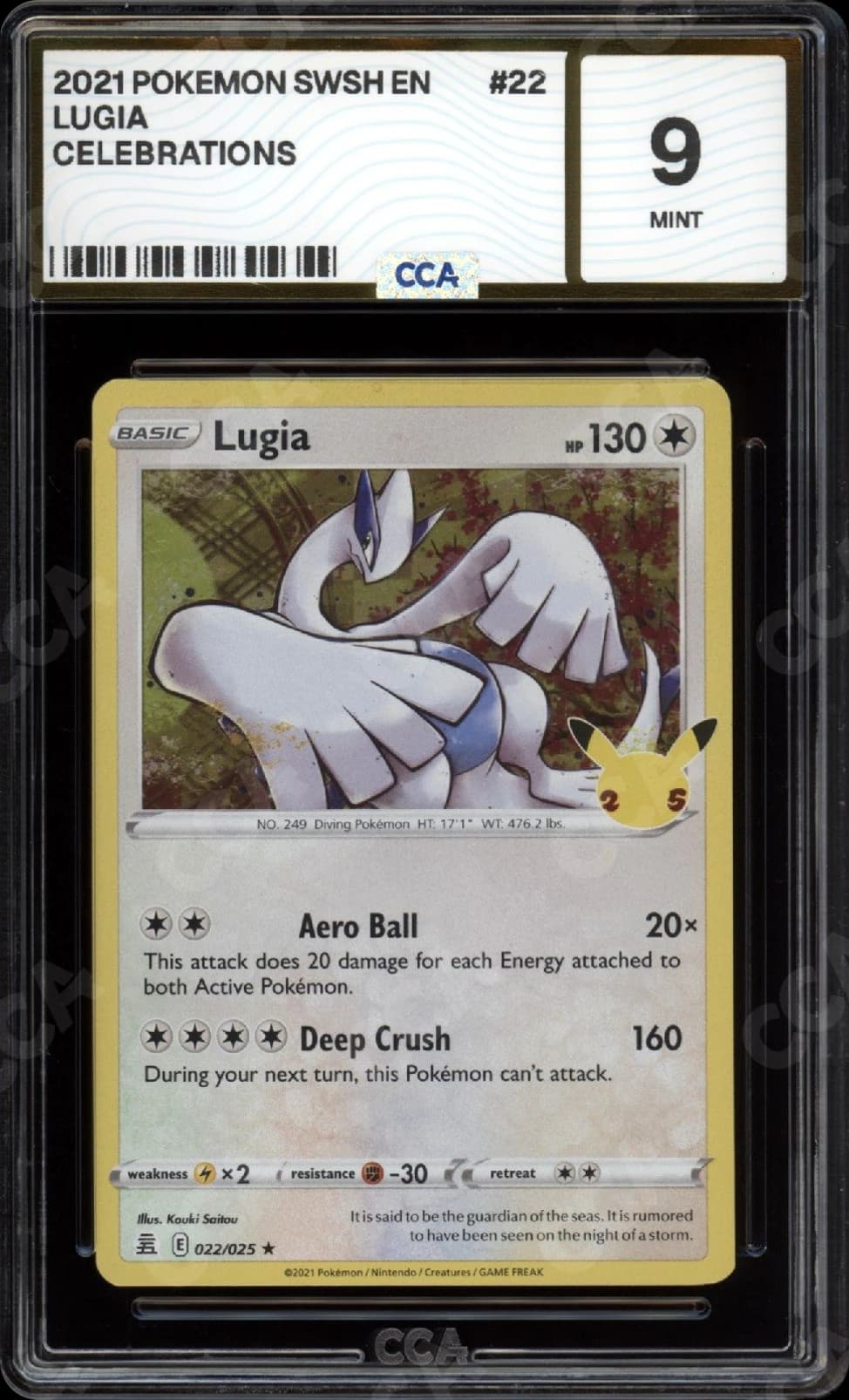 CCA graded Lugia slab
