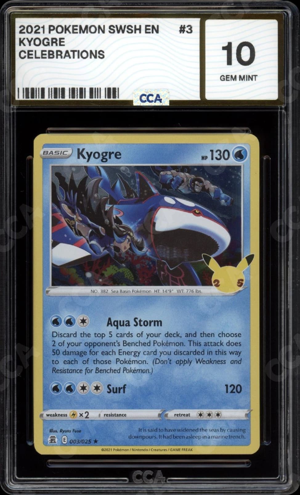 CCA graded Kyogre slab