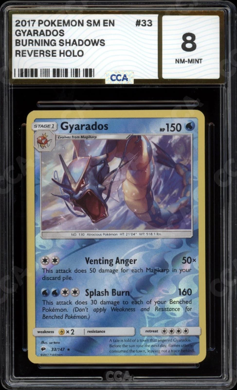 CCA graded Gyarados slab
