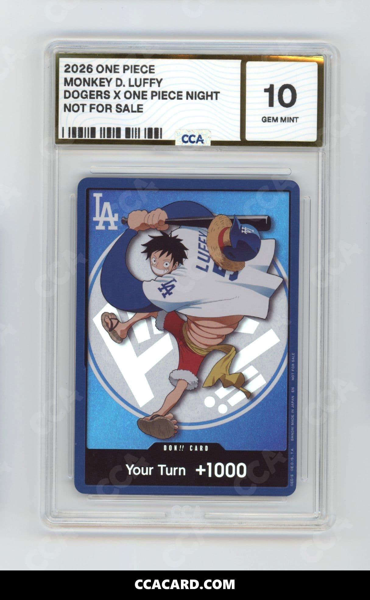 Monkey D. Luffy graded CCA 10, cert 26