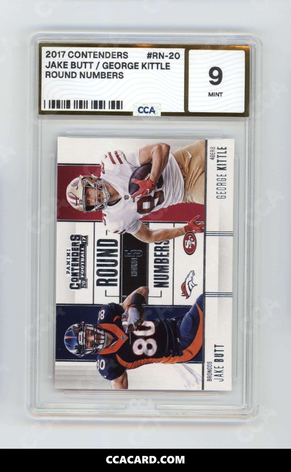 Jake Butt / George Kittle graded CCA 9, cert 27