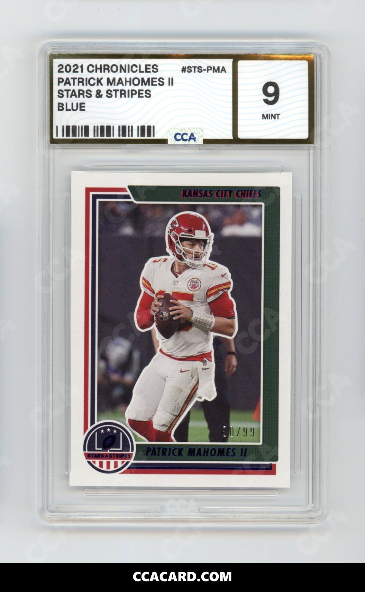 Patrick Mahomes II graded CCA 9, cert 28