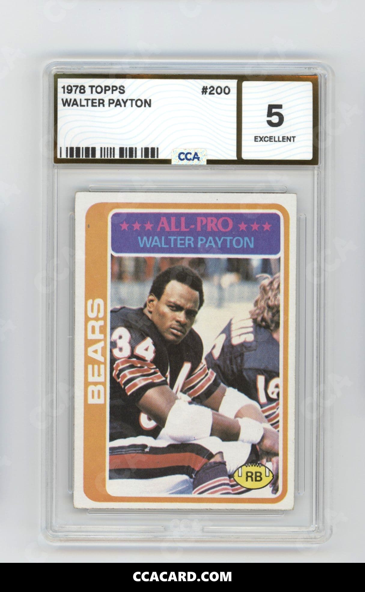 Walter Payton graded CCA 5, cert 34