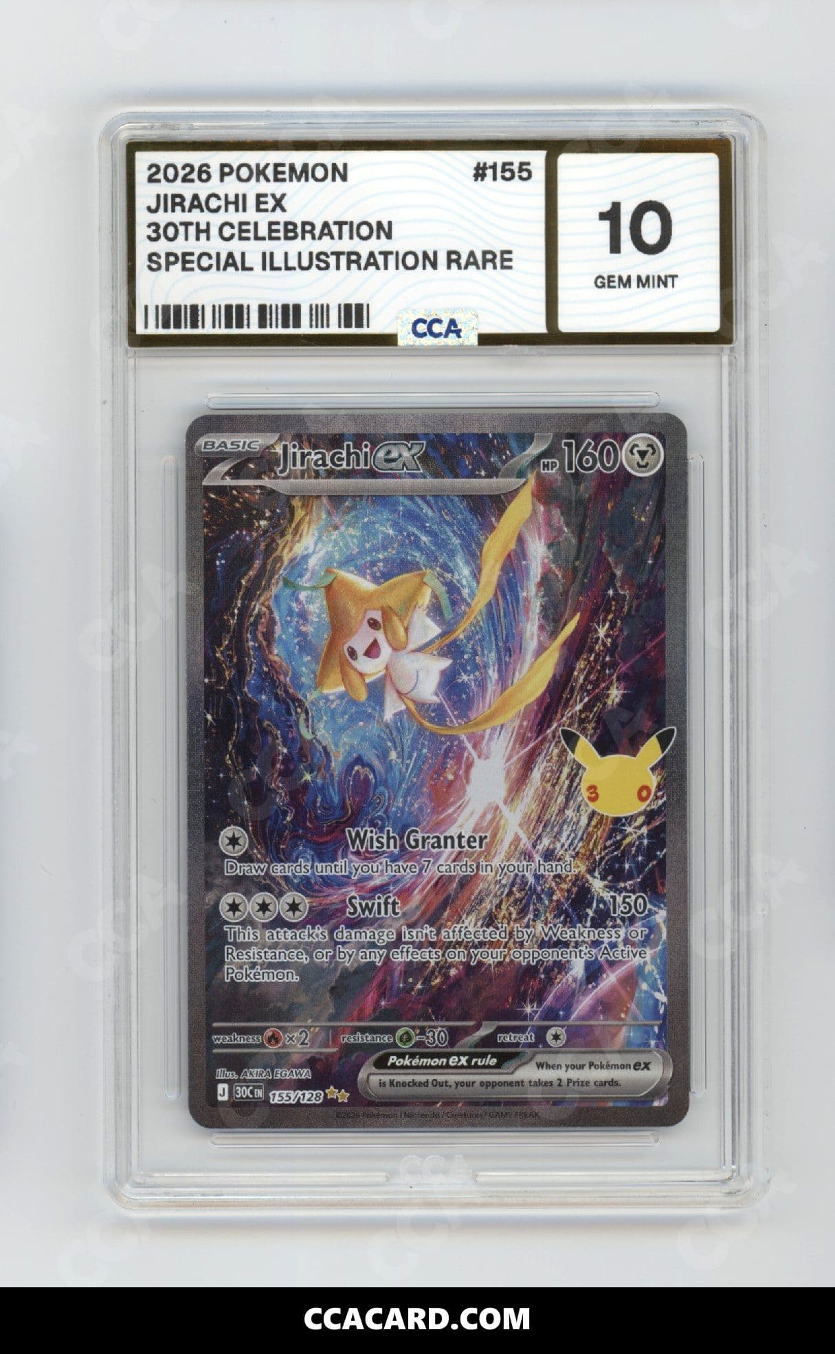 Jirachi ex graded CCA 10, cert 153