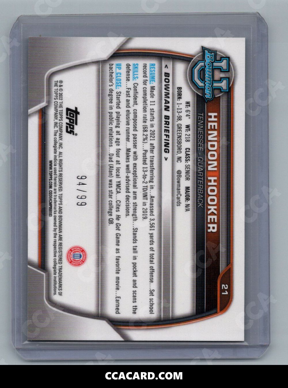 Back Intake Scan